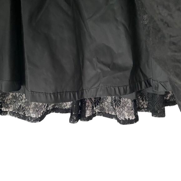 Chia Vintage Lace and Distressed Black Leather High waisted skirt size 6 - Picture 4 of 9